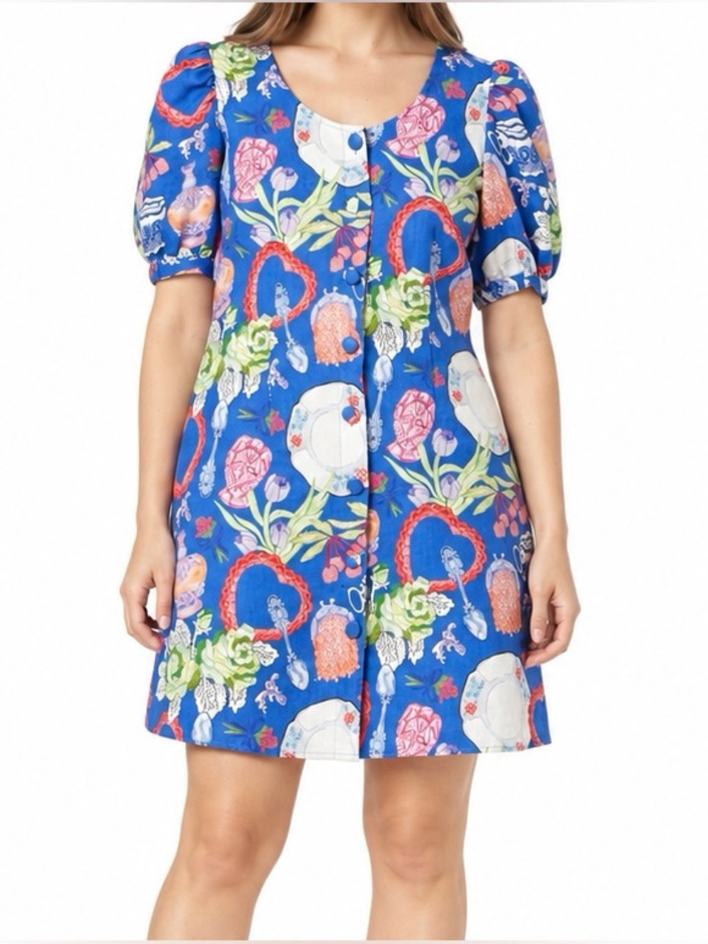 Gorman Favourite Things Blue Linen Button Down Dress AUS 14 US 10